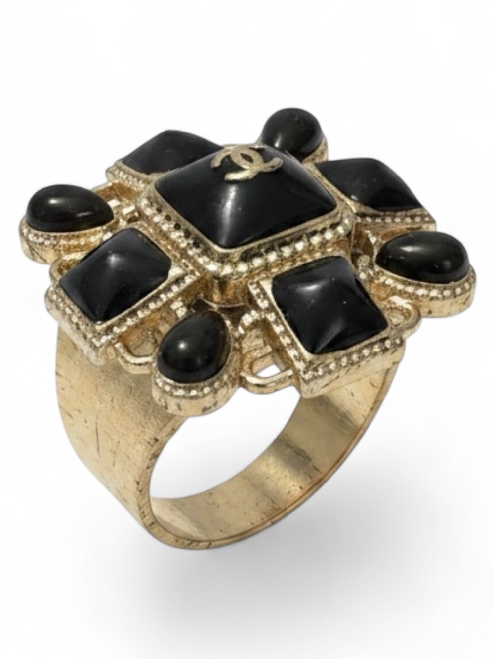 Upcycled CC  Button Cocktail Ring - Picture 4 of 7